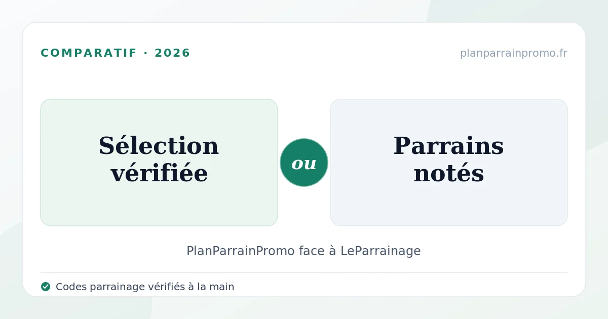 PlanParrainPromo ou LeParrainage en 2026 : sélection vérifiée ou parrains notés ?