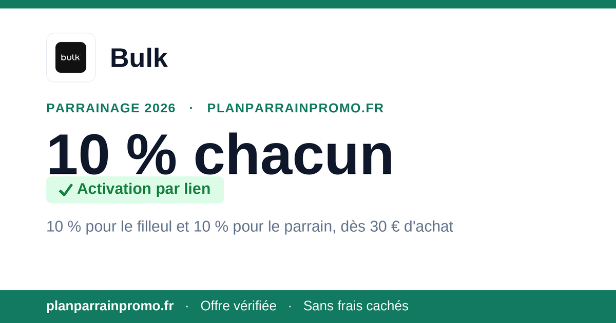 Bulk Referral Code 2026: 10% Off Each, from €30