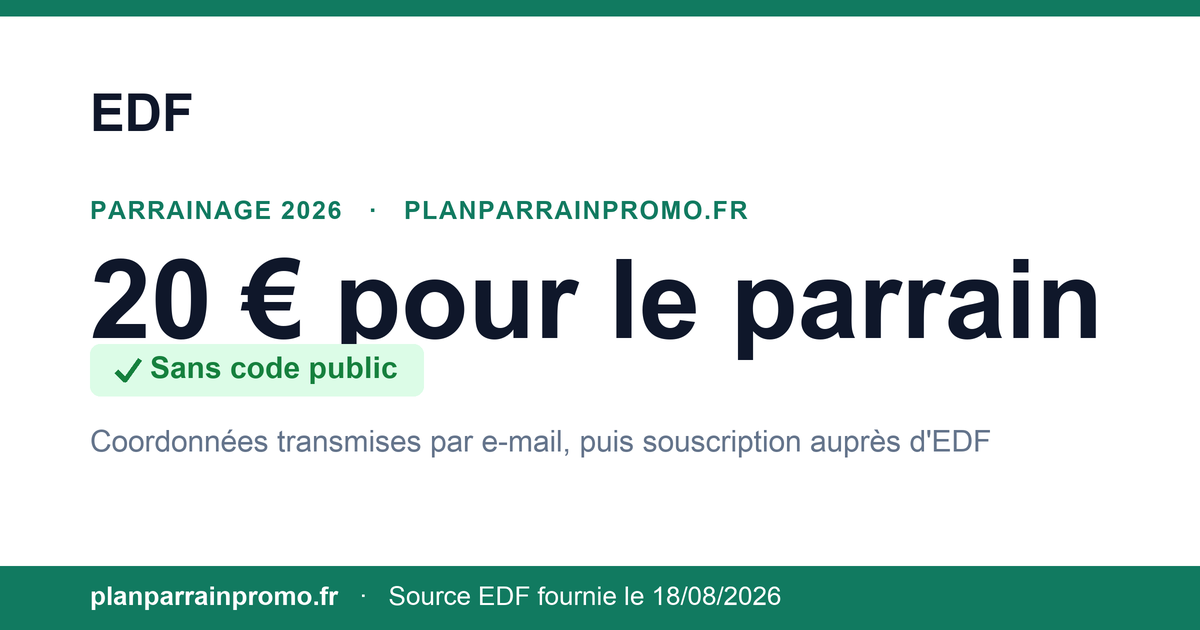 EDF Referral 2026: €20 Referrer Bill Credit