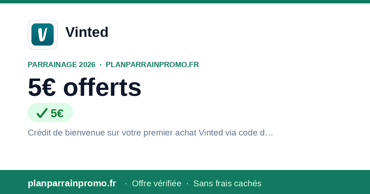 Code Parrainage Vinted 2026 : jusqu'à 5€ offerts
